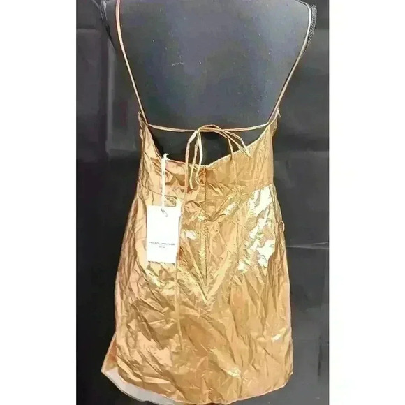 Amanda Uprichard Women's Metallic Copper Sleeveless Party Dress M Fairy - Picture 3 of 8